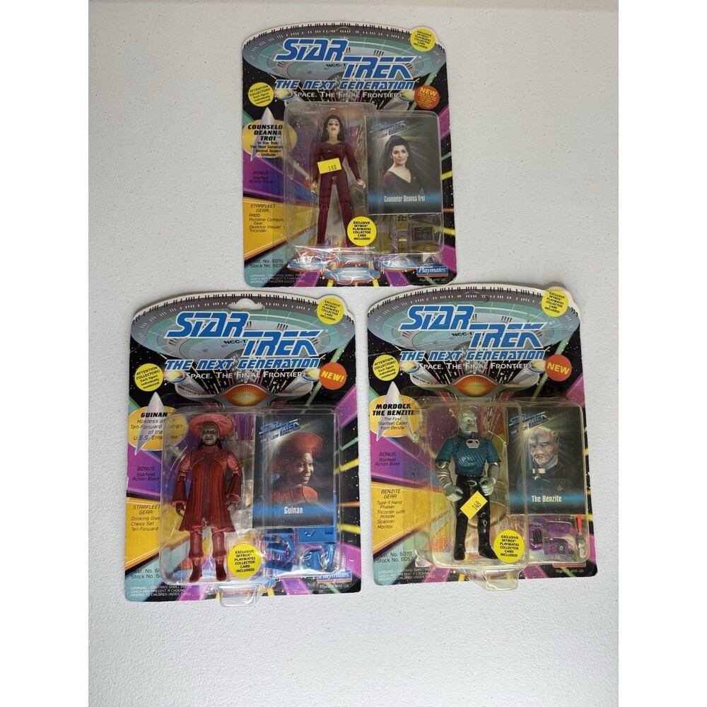 (LOT OF 3) 1993 Playmates - Star Trek:  The Next Generation - Action Figure